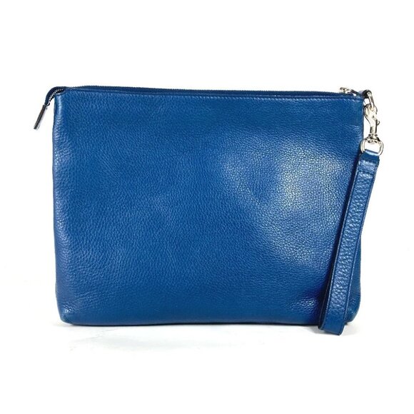 GUCCI 322054 GG Interlocking G Bag Pouch Clutch Bag with Strap Leather blue - Picture 9 of 11